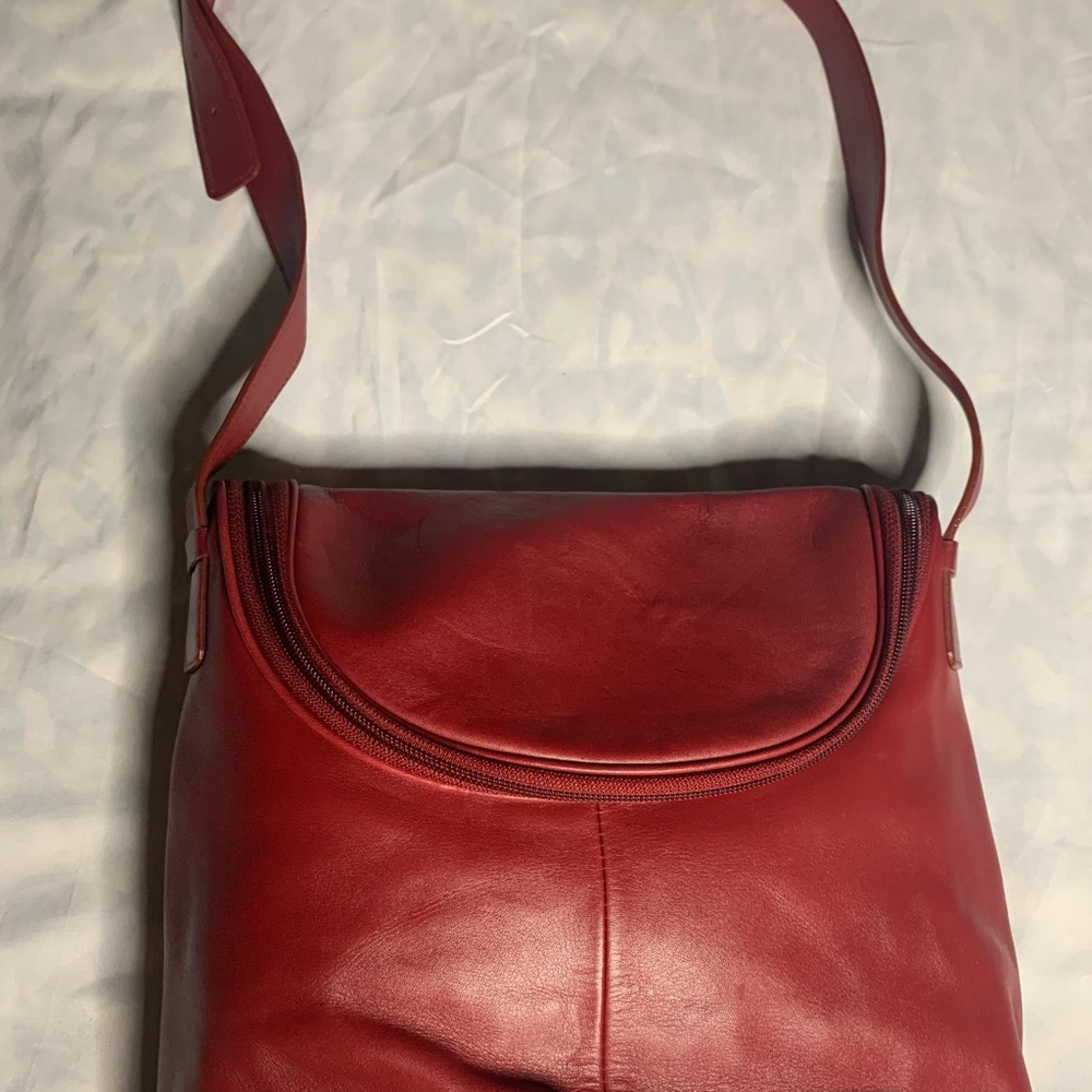 Maxx New York Red Leather Crossbody Bag